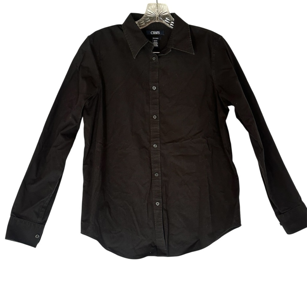 Chaps Women’s Black Button Down Shirt Size Small